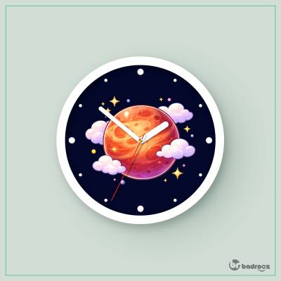 ساعت دیواری  سیاره مریخ کارتونی