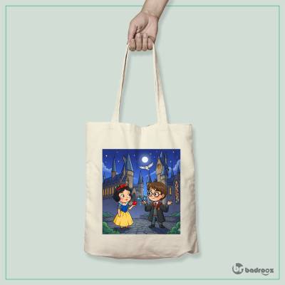 کیف خرید کتان (توت بگ) هری پاتر و سفیدبرفی