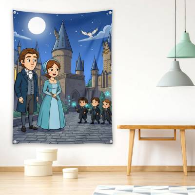 دراپ بنر الیزابت و آقای دارسی در هاگوارتز