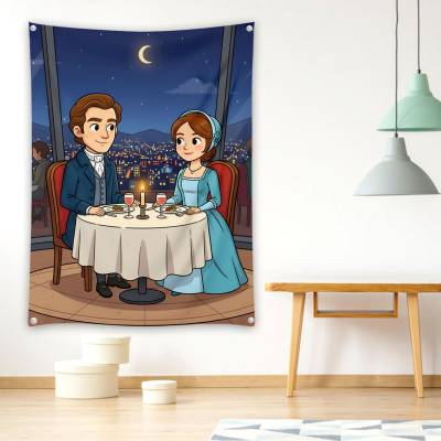 دراپ بنر الیزابت و آقای دارسی رستوران گردان برج میلاد