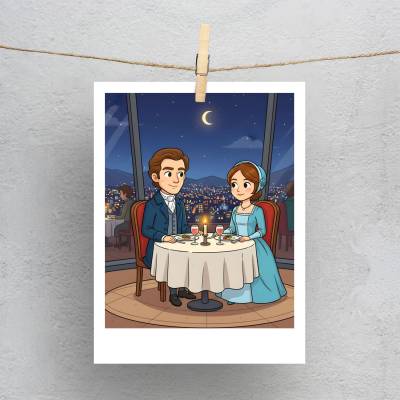 پولاروید(فتوکارت) الیزابت و آقای دارسی رستوران گردان برج میلاد