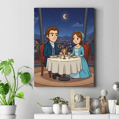 تابلو کنواس (بوم) الیزابت و آقای دارسی رستوران گردان برج میلاد