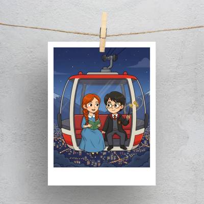 پولاروید(فتوکارت) هری پاتر و آنشرلی در تله کابین