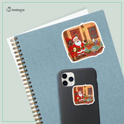 استیکر و برچسب حاجی فیروز و بابانوئل کنار هفت سین