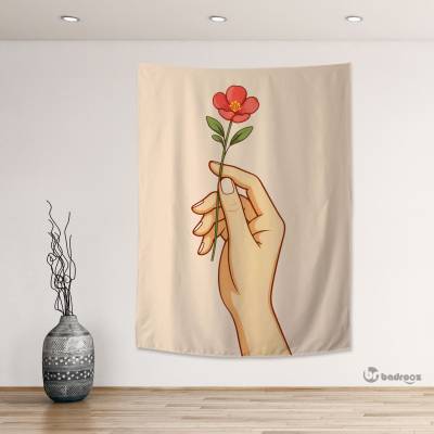 بک دراپ دست و شاخه گل 