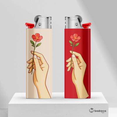 فندک دست و شاخه گل 