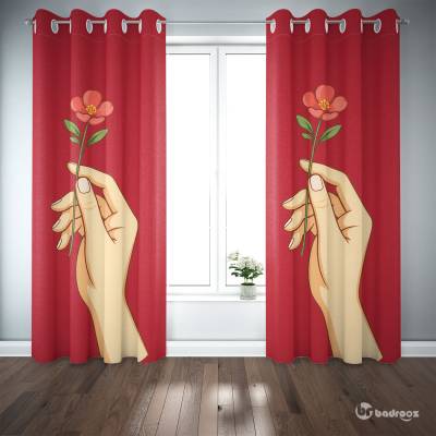 پرده پانچ دست و شاخه گل 