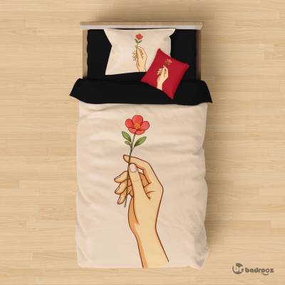 روتختی یک نفره دست و شاخه گل 