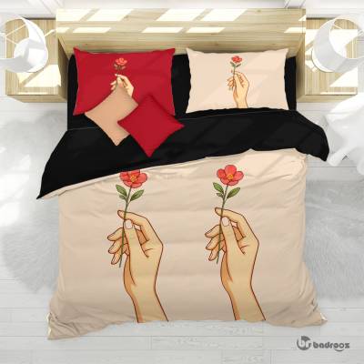 روتختی دو نفره دست و شاخه گل 