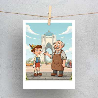 پولاروید(فتوکارت) پدر ژپتو و پینوکیو در تهران
