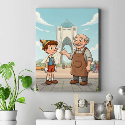 تابلو کنواس (بوم) پدر ژپتو و پینوکیو در تهران