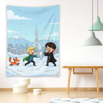 دراپ بنر برف بازی هری پاتر و شازده کوچولو