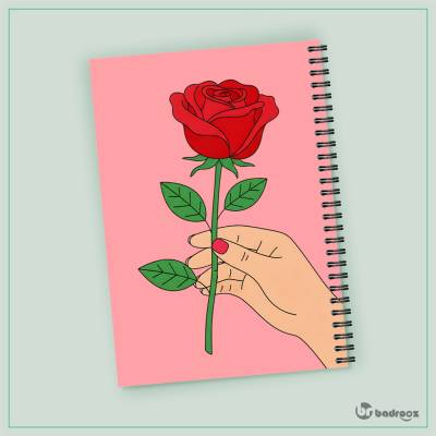 دفتر یادداشت دست و گل رز