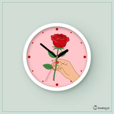 ساعت دیواری  دست و گل رز