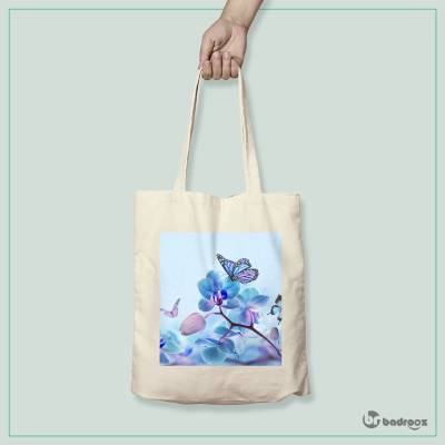 کیف خرید کتان (توت بگ) گل پروانه 2