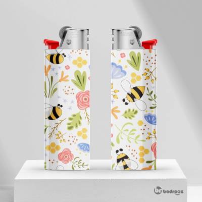 فندک پترن کارتونی گل و زنبور