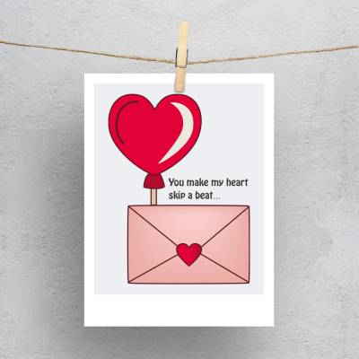 پولاروید(فتوکارت) نامه عاشقانه و قلب