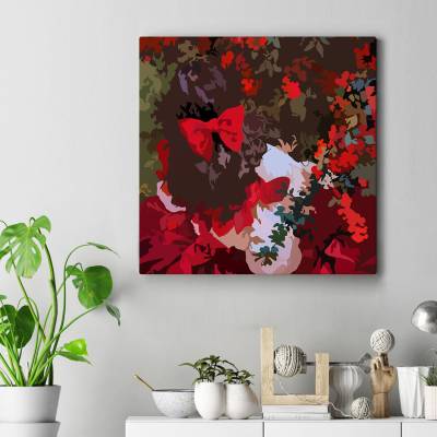 تابلو کنواس مربع (بوم) دختر بهااری2