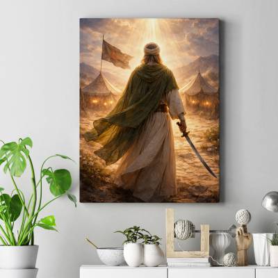 تابلو کنواس (بوم) تمثال حضرت علی‌اکبر(ع)