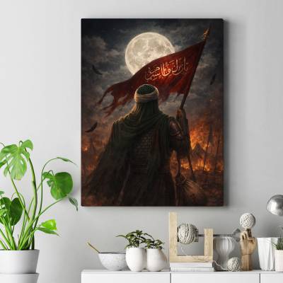 تابلو کنواس (بوم) تمثال حضرت عباس (ع) در عاشورا