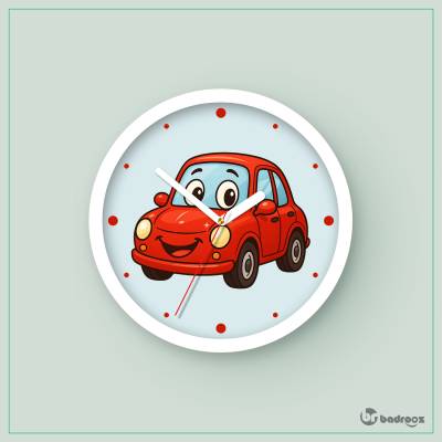 ساعت دیواری  ماشین کارتونی قرمز