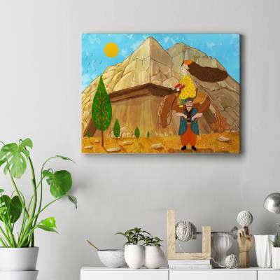 تابلو کنواس (بوم) افسانه شیرین و فرهاد (فرهاد و شیرین بر دوش)قسمت چهارم