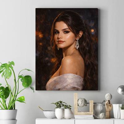 تابلو کنواس (بوم) طرح سلنا گومز - کد : 021  