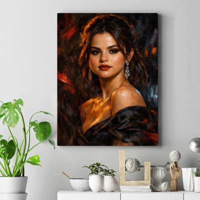 تابلو کنواس (بوم) طرح سلنا گومز - کد : 022 