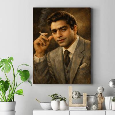 تابلو کنواس (بوم) طرح محمّدعلی فردین - کد : 001