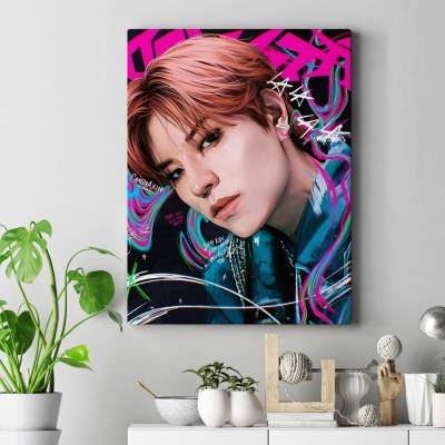 تابلو کنواس (بوم) طرح استری کیدز (Stray Kids) - کد : 038 