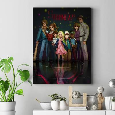تابلو کنواس (بوم)  	طرح چیزهای عجیب (Stranger Things) - کد : 014 