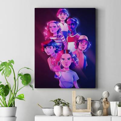 تابلو کنواس (بوم)  طرح چیزهای عجیب (Stranger Things) - کد : 020