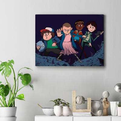 تابلو کنواس (بوم)  طرح چیزهای عجیب (Stranger Things) - کد : 029
