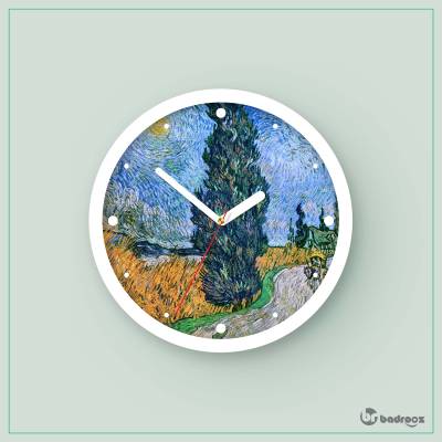 ساعت دیواری  جاده ای با سرو 