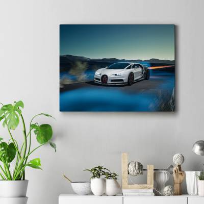 تابلو کنواس (بوم)  طرح ماشین بوگاتی ( Bugatti ) - کد : 011