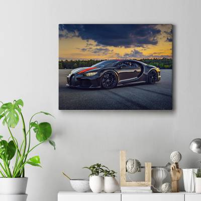 تابلو کنواس (بوم)  طرح ماشین بوگاتی ( Bugatti ) - کد : 032
