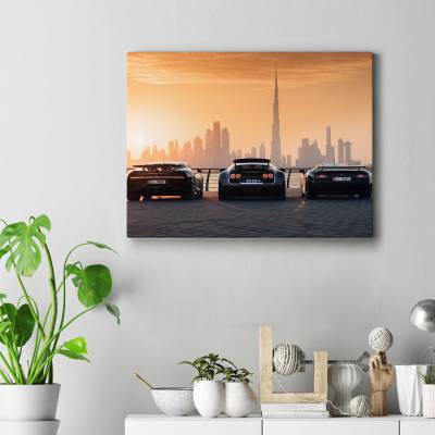تابلو کنواس (بوم) طرح ماشین بوگاتی ( Bugatti ) - کد : 037