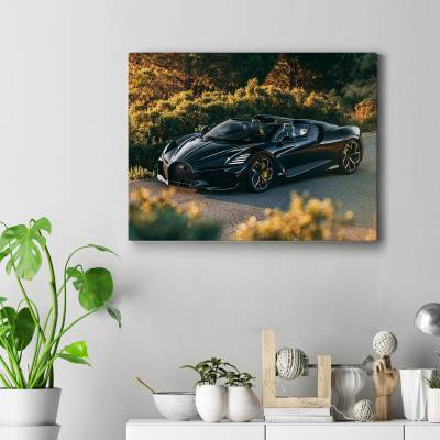 تابلو کنواس (بوم)  طرح ماشین بوگاتی ( Bugatti ) - کد : 047