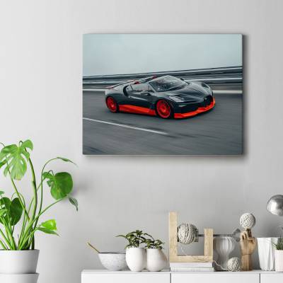 تابلو کنواس (بوم)  طرح ماشین بوگاتی ( Bugatti ) - کد : 048