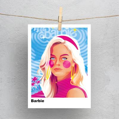 پولاروید(فتوکارت) طرح باربی ( Barbie ) - کد : 009 
