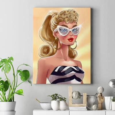 تابلو کنواس (بوم) طرح باربی ( Barbie ) - کد : 011