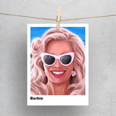 پولاروید(فتوکارت)  طرح باربی ( Barbie ) - کد : 020