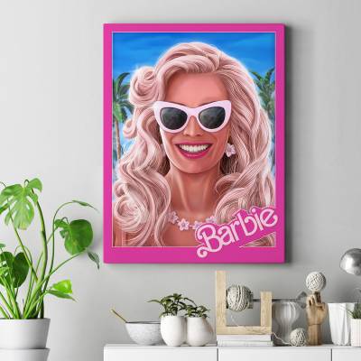 تابلو کنواس (بوم)  طرح باربی ( Barbie ) - کد : 020