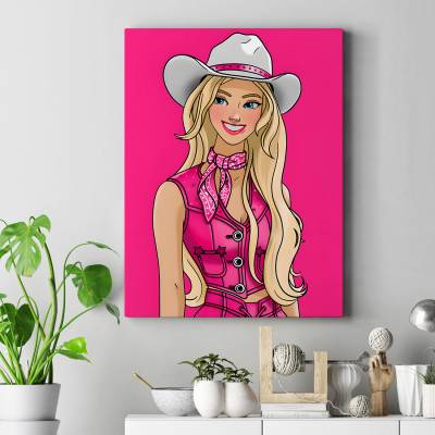 تابلو کنواس (بوم) طرح باربی ( Barbie ) - کد : 021