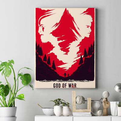 تابلو کنواس (بوم) طرح بازی خدای جنگ ( God of War ) - کد : 004
