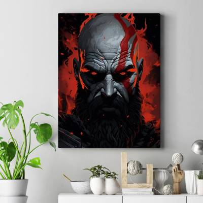 تابلو کنواس (بوم) طرح بازی خدای جنگ ( God of War ) - کد : 005