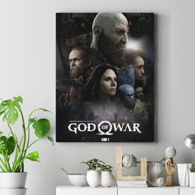 تابلو کنواس (بوم) طرح بازی خدای جنگ ( God of War ) - کد : 007