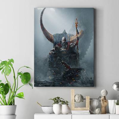 تابلو کنواس (بوم) طرح بازی خدای جنگ ( God of War ) - کد : 009