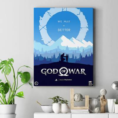 تابلو کنواس (بوم)  طرح بازی خدای جنگ ( God of War ) - کد : 011