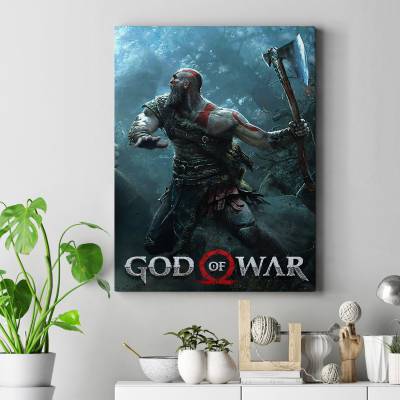 تابلو کنواس (بوم) طرح بازی خدای جنگ ( God of War ) - کد : 014
